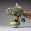 Genuine Green Aventurine Gemstone Bonsai Tree in Round Ceramic Pot (8.5")