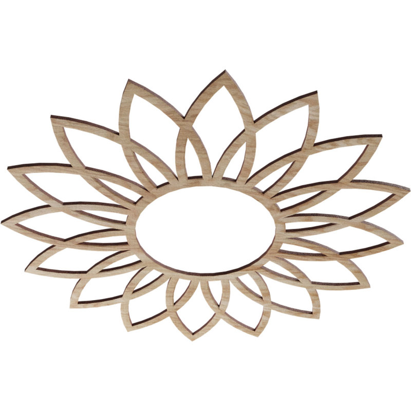 Médaillon de plafond ajouré en bois de marguerite 26 po x H 9 po x H 9 po x P 9 po, H 24 po x l 24 po x P 0,38 po