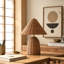 Lampe de table en rotin bronze antique