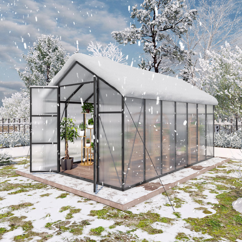 Serre en polycarbonate 8 x 14 pi, L 14,1 pi x P 10,1 pi