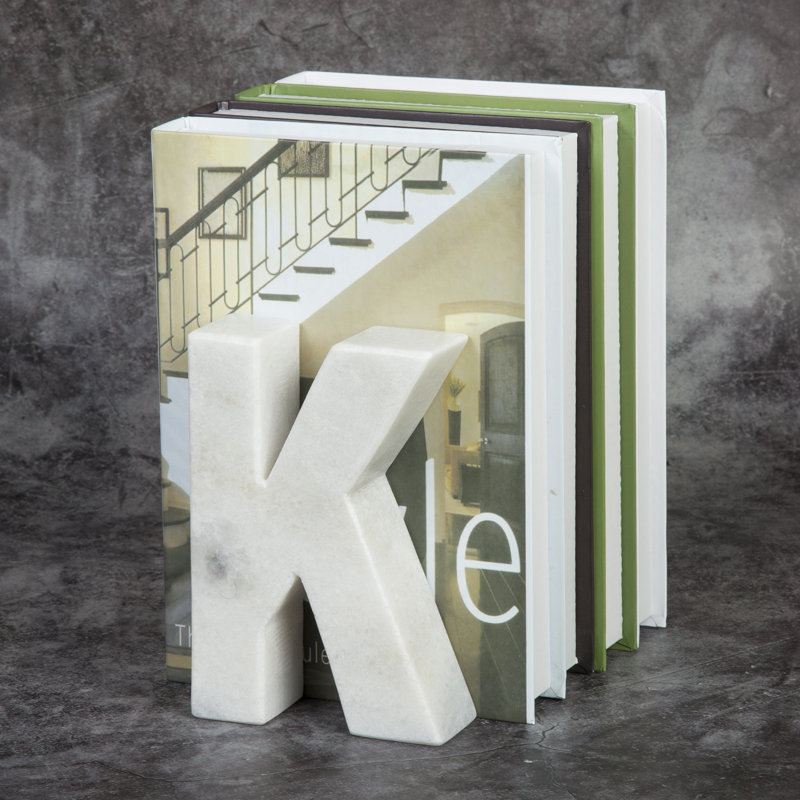 Serre-livres lettre K, Blanc cassé