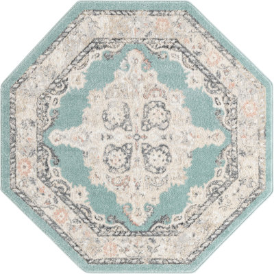 Tapis traditionnel bleu clair
