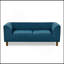 Canapé pour animaux de compagnie avec dossier et accoudoirs, canapé pour animaux de compagnie rectangulaire moderne convenant aux chiens de petite et moyenne taille, canapé pour chien confortable à coussin moelleux, - BLEU