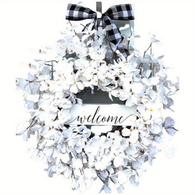 15.74 Inches White Forsythia Wreath