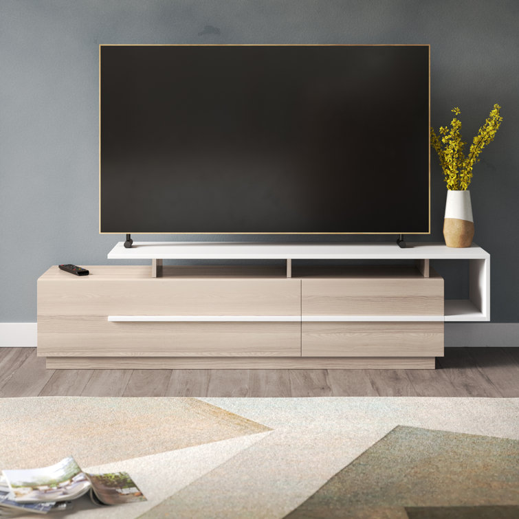 (( the color is different of the photo of the file)) Basheba TV Stand for TVs up to 60"