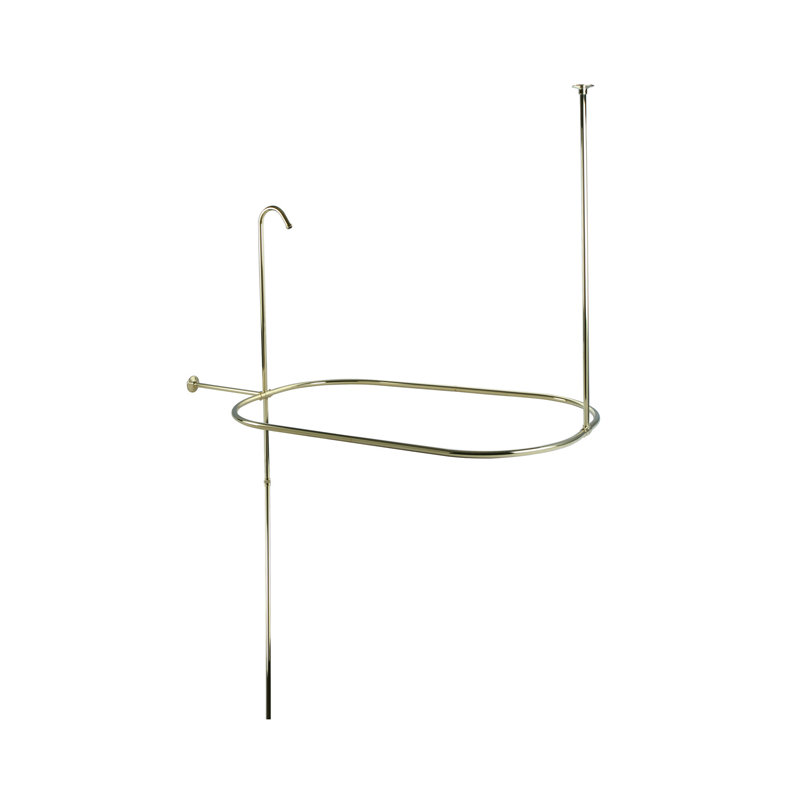 Enceinte de rideau de douche fixe en forme de l 42 po, Chrome poli