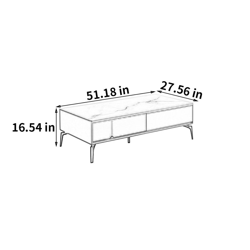 Italian Rock Slab Storage Coffee Table