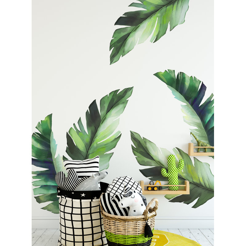 Décalcomanie murale Banana Jungle Leaves, Vert safari