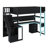Modern Gaming Loft Bed With Innovative Storage Stairs, Spacious Desk, Customizable Shelves & Pegboard-1453591725
