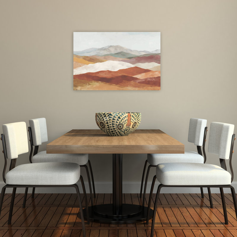 «Desert Layers I», art mural abstrait contemporain, 24" H x 36" W
