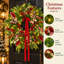 Couronne de Noël 24 po avec lumières de Noël pré-éclairées avec aiguilles de pin, pommes de pin et baies rouges