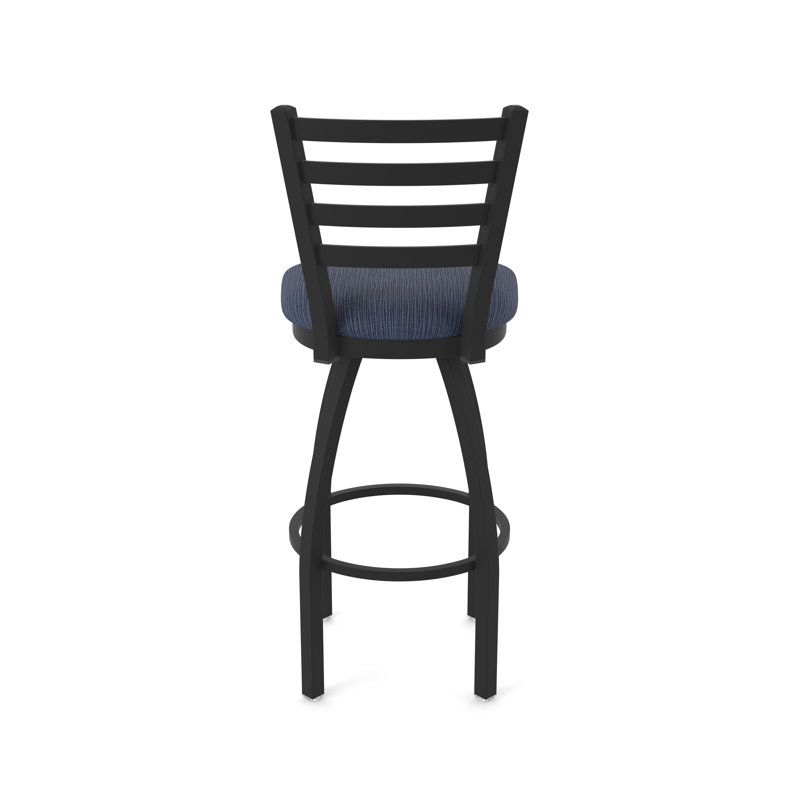 Tabouret pivotant Jackie, Noir froissé, Très grand (siège d'une hauteur de 36 po), Tissu - ancre graphique