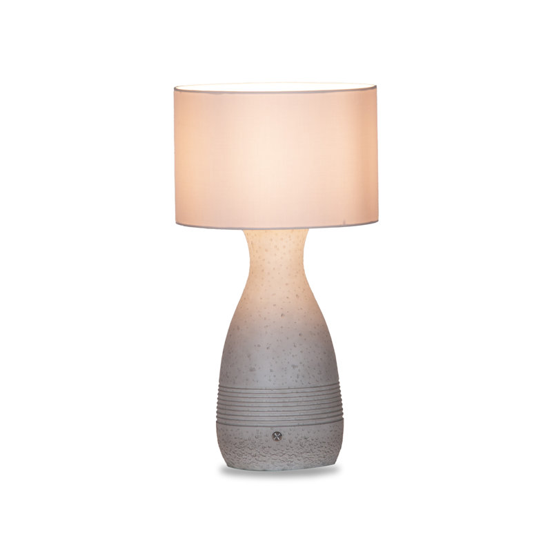 Lampe de table en sycomore avec toile et toile