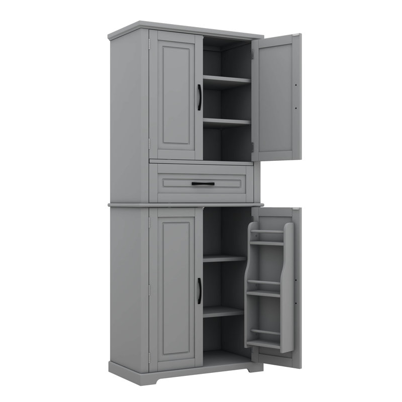 Multi-Functional Storage Cabinet, 72"H x 30"W x 15.7"D, Gray