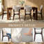 Chaises d'appoint de cuisine en bois d'hévéa massif avec assise rembourrée-132714107-132714109