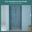 Porte de douche pliante 36 W x 72 H avec verre trempé, noir mat - conception bi, écran d'eau transparent de 1/4 po d'épaisseur, composants en acier inoxydable de haute qualité, installation réversible, rotation à 180 chevauchement