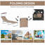 Chaise longue d'extérieur Outsunny, chaise longue pliante réglable, chaise de bronzage avec pare-soleil pour la plage, le camping, la randonnée, la cour arrière, brun clair