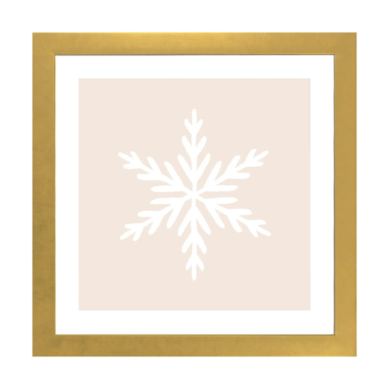 « Snowflake » par Orara studio-reproduction d’art, Papier encadré doré, Blanc, H 24 po x l 24 po x p 1 po