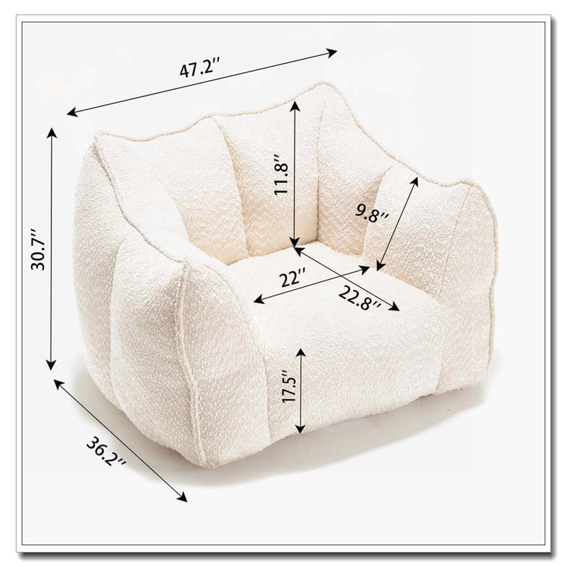 Fauteuil à billes en chenille, Beige