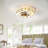 Caged Ceiling Fan With Lights Remote Control,Semi -Embedded Modern Ceiling Fans, 6 Speeds Reversible Blades, 4 LED Bulbs Include(White)-230531248