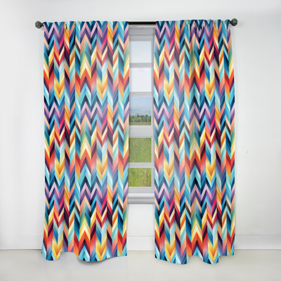 Rideau obscurcissant à motif de chevrons - 1 panneau