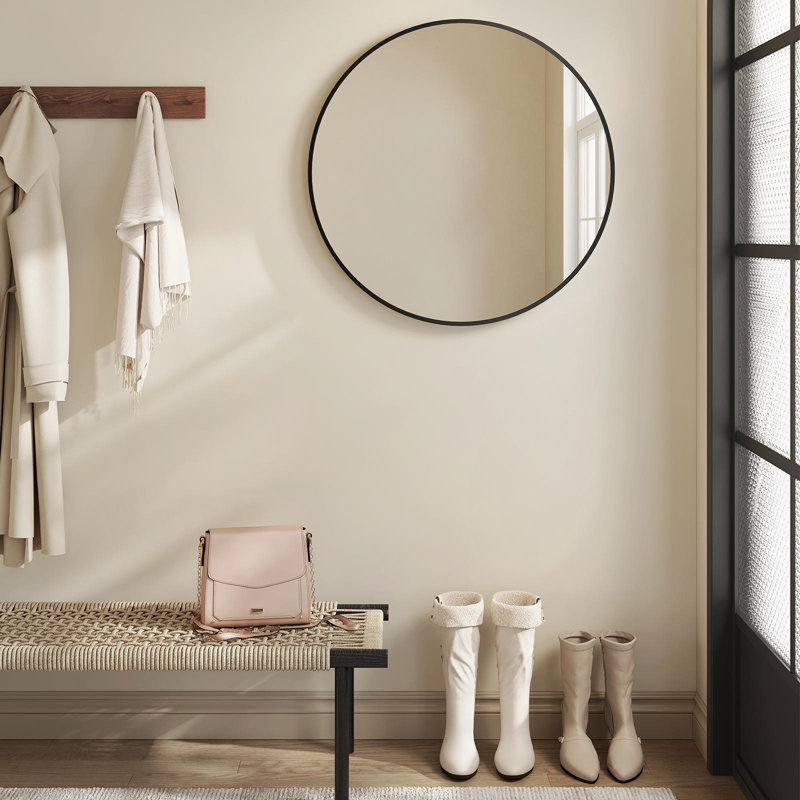 Miroir de salle de bain Angelrose, Noir, 24" X 24"