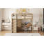 Lit mezzanine en bois avec garde-robe intégré-1031493126