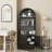 Arched Bookcase With Wheels,metal Arched Bookshelf,arched Storage Display Bookcase,arched Cabinet With Doors And Shelves,tall Arched Cabinet For Living Room, Kitchens(black)
