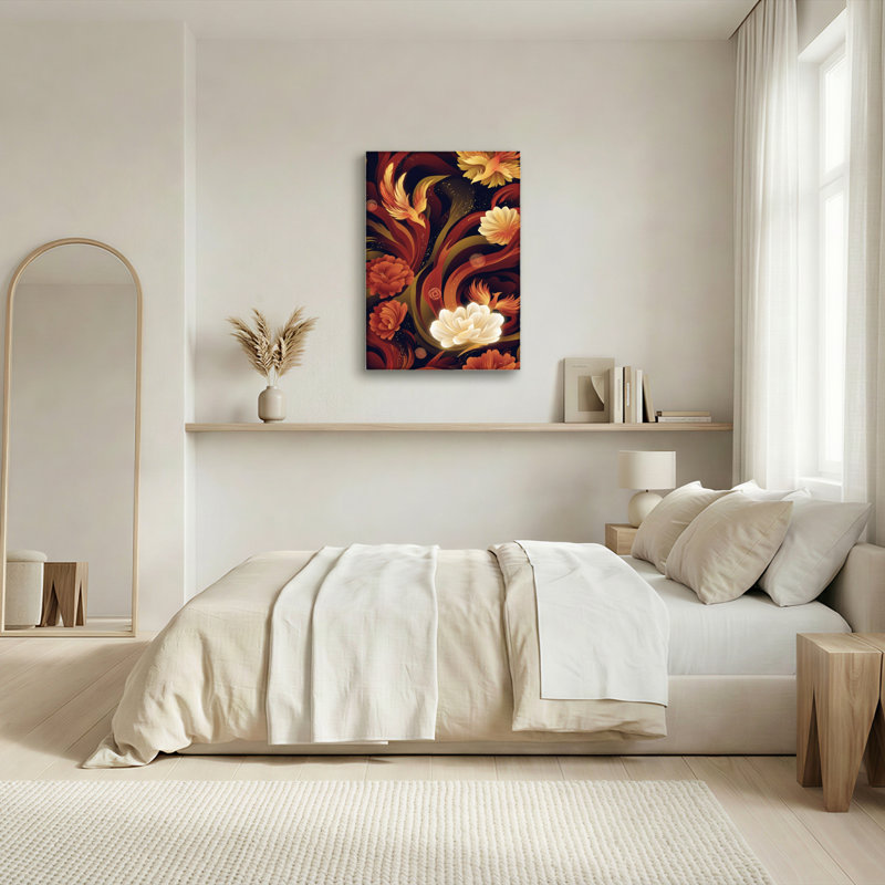 Ensemble de 1 tableau sur toile Phénix floral, H 24 po x l 16 po, Wrapped Canvas