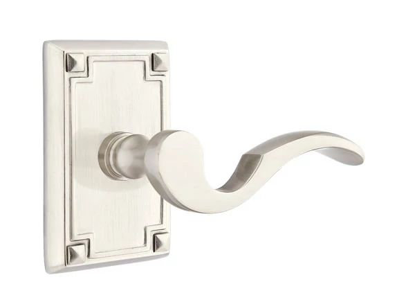 Emtek Privacy Interior Mortise w/ Arts & Crafts Rosette & Cortina Lever, Right