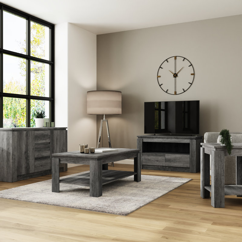 Allred Coffee Table with Storage, Charcoal Grey