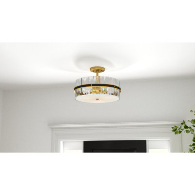 Albers 3-Light Matte Black Semi-Flush Mount