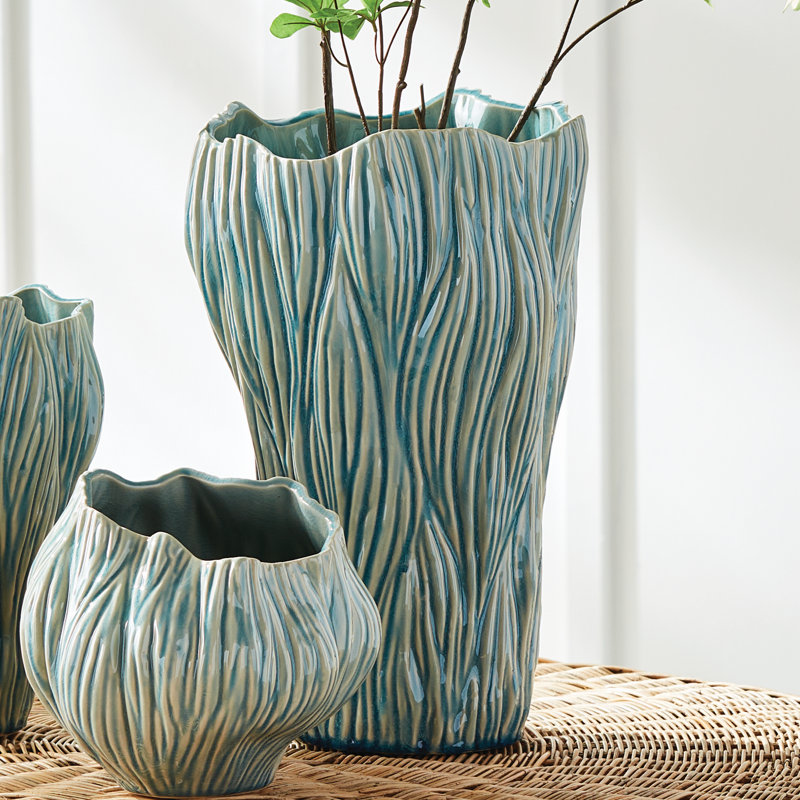 Annabelle Handmade Ceramic Table Vase, 16" H x 10" W x 10" D