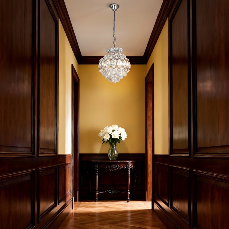 Lustre empire 3 lumières avec accents de cristal