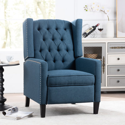 Fauteuil inclinable de 27,43 po de large en bleu avec mousse durable et contreplaqué