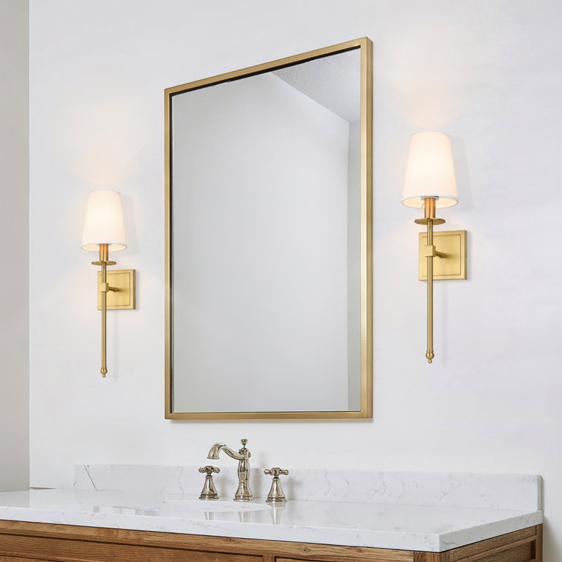 Ensemble de 2 appliques murales modernes en laiton brossé pour chambre à coucher et salon