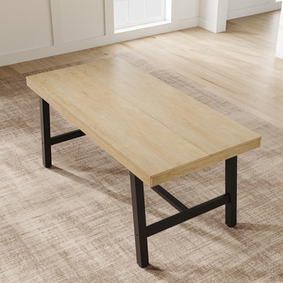 63" Industrial Dining Table for 4-6 - Rectangular Wood Kitchen Table with Heavy-Duty Metal Frame, Rustic Farmhouse Style -  for Dining Room, Kitchen,