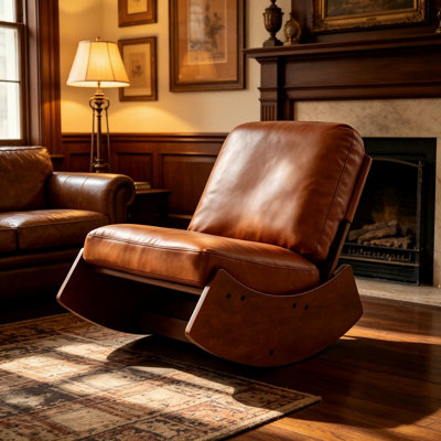 Chaise berçante confortable, fauteuil oscillant rembourré de haute qualité, structure en bois massif, parfaite pour les réglages multiples de la chaise de lecture pour la chambre à coucher et le salon