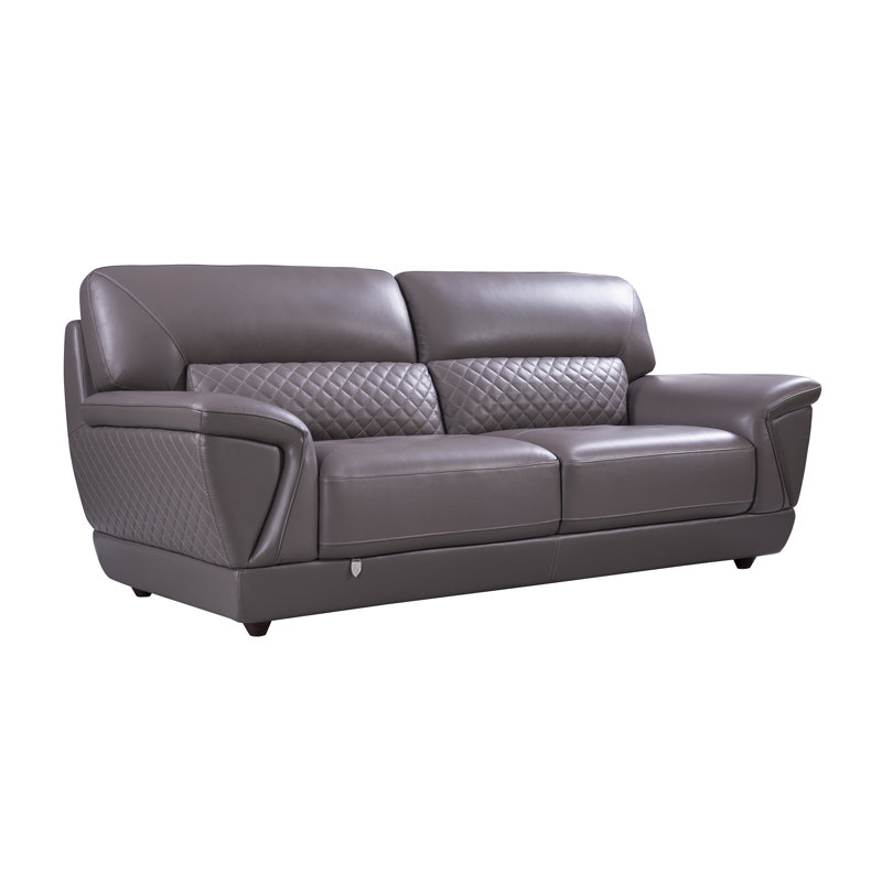 Alidade 85'' Upholstered Loveseat, Dark Tan Leather Match