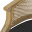 Chaise d'appoint rembourrée gris anthracite avec base et structure en bois de canne élégante-401706867