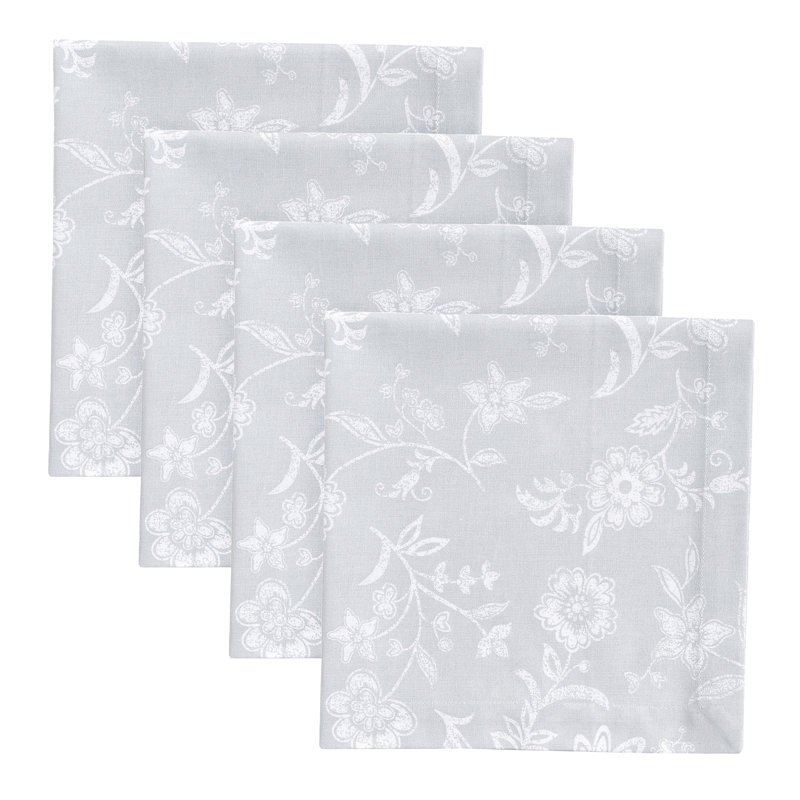  Gray Ina Floral Napkin Set of 4, Gray Floral