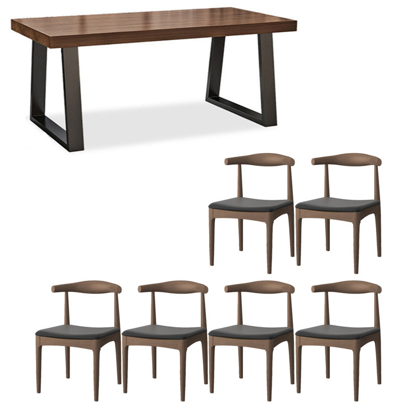 Ensemble de table de salle à manger en bois massif de style américain, H 29,5 po x L 70,8 po x l 31,4 po 