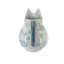 Vase rond en céramique avec motif floral bleu et blanc, H 9 po x l 8,5 po x P 6,5 po