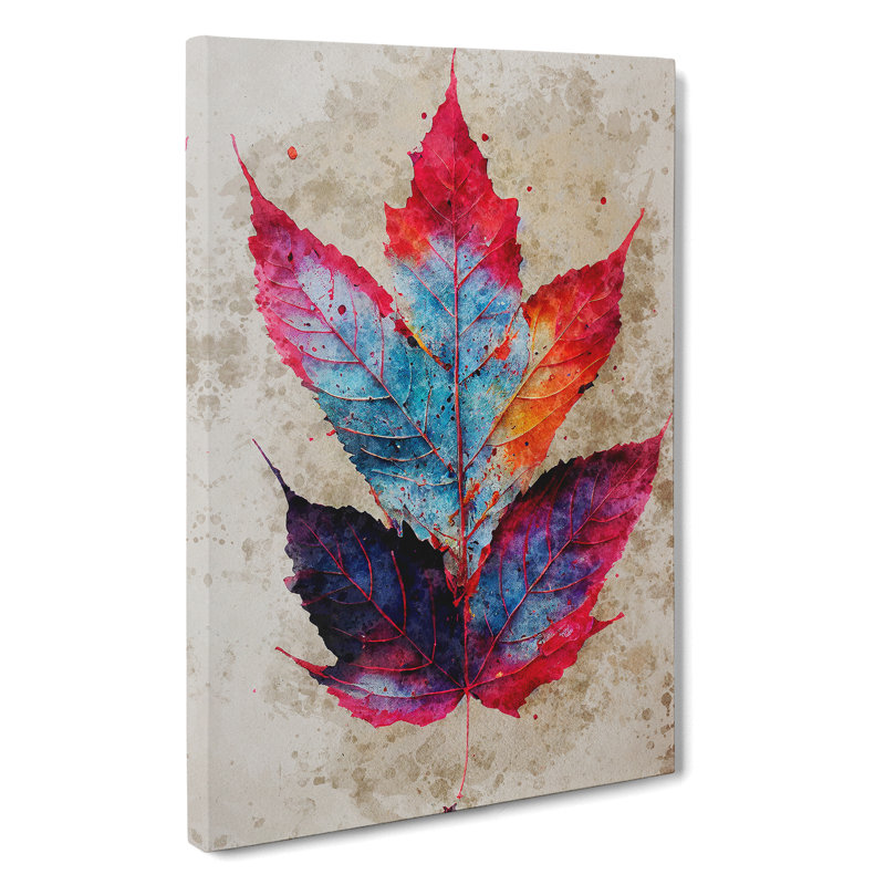 XV1022-4942X Vibrant Leaf - Print, Wrapped Canvas, 50cm H x 35cm W, No Matte