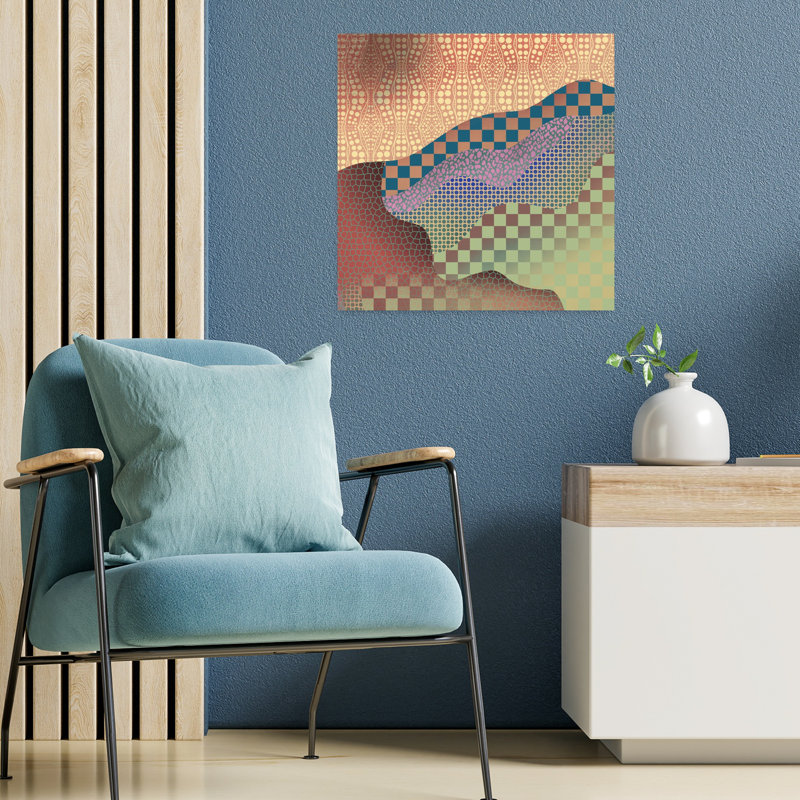 Art contemporain abstrait coloré, H 18 po x l 18 po