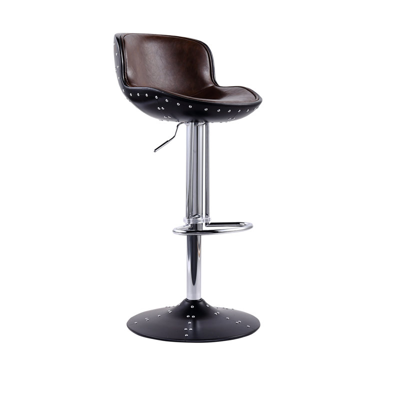 Fondren Swivel Upholstered Adjustable Height Counter Stool with Metal Frame