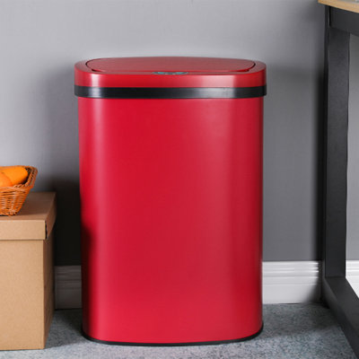 Trash Can 50 Litre Garbage Can 13 Gallon Kitchen Trash Can Anti-Fingerprint Motion Sensor Stainless Steel Trash Bin Kitchen Waste Bin with Liner for Home Kitchen Bathroom