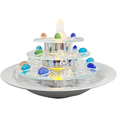 Fontaine de table d'intérieur à 3 niveaux, cascade de méditation Zen ...