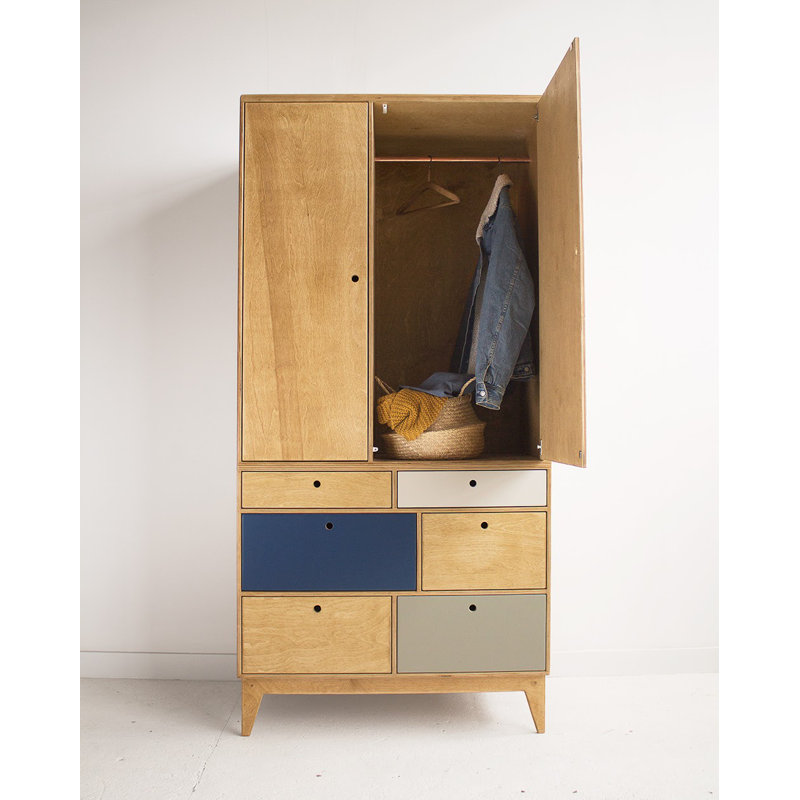 Merchant 2 Door Solid + Manufactured Wood Wardrobe