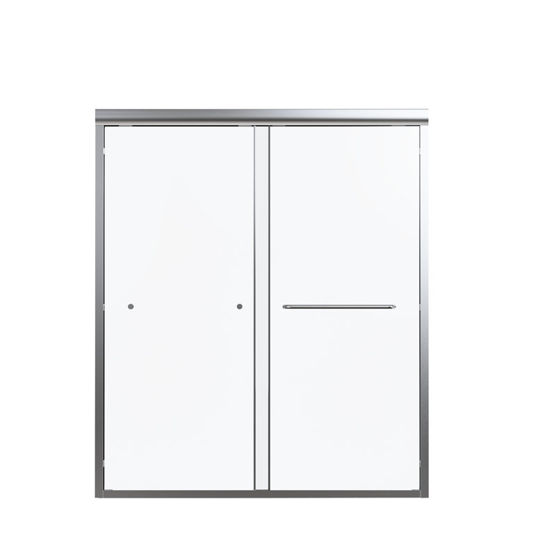 Porte de douche semi-by-pass, verre trempé de 1/4 po, largeur 56 à 60 po, fonctionnement stable double H 70 po, fonction 6 mm